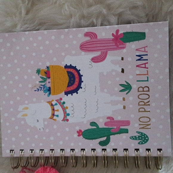 Set of 2 James Burke  No Prob LLAMA  Journal &  Miniature Llama Wooden Clips New - Picture 4 of 8